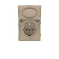 Розетка силовая KANT IP44 2P+E защ. шторки с крышкой ванильн. марципан DKC 7015013