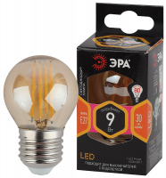 Лампа светодиодная Эра E27 9W 2700K F-LED P45-9W-827-E27 gold Б0047025