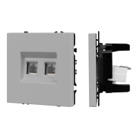 Розетка телефонная двойная софт-тач никель Arlight SCT-MTL2-SFPL-IS (2хRJ-11, 4C) 061890(1)