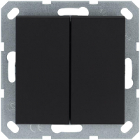 Кнопка 2-кл. 10А IP20 с переключающим контактом механизм черн. матов. soft touch Jasmart G3020PB