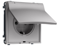 Комплект механизма электрической розетки SIGMA Сталь матовый 50Hz 2P+E с/з с/ш и крышкой IP44 16A-250V QUANT PRO Ambrella Volt MS508010 (SP5080, PR141)