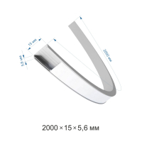 Профиль П-образный гибкий накладной Apeyron ширина ленты до 10мм (рассеиватель, заглушки - 2шт, крепеж - 4шт) 08-35