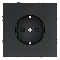 Розетка 1-м СП S70 16А с заземл. защ. шторки механизм графит Voltum VLS040207