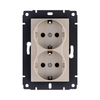 Розетка штепсельная SCHUKO двойная 16A/250 В, золотой Kollinger REA-032GD для Aspekt, Eleganz, Reflex