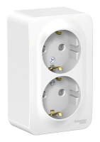 Розетка 2-ая с/з со шторками 16А, 250В, изолир. Пластина Systeme Electric Blanca наруж Бел BLNRA011211