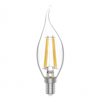 Лампа светодиодная филаментная Gauss E14 4,5W 2700K свеча на ветру прозрачная 1041115
