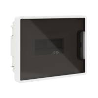 Щиток встраиваемый Фрейм (FRAME) 8мод. IP41 с тонированной дверцей с 2 шинами PEN на 6 и 8 отверст. бел. DKC F08B1WD