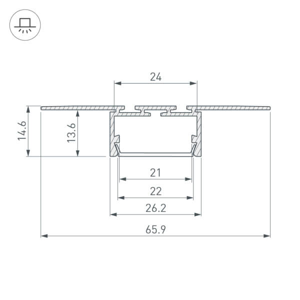 Алюминиевый профиль Arlight PLS-Lock-H15-T-Hide-2000 033688