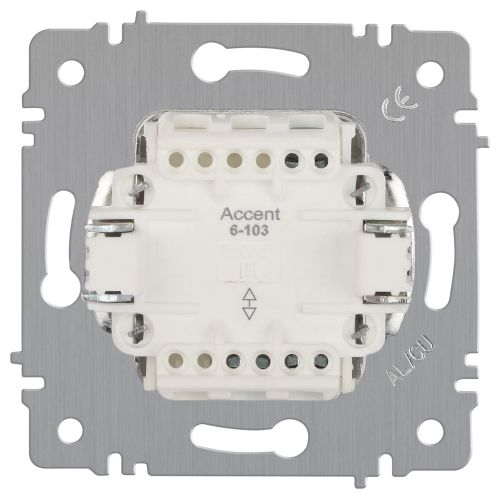 Выключатель 1-кл. СП Accent 6-101-01 10А IP20 250В AL/CU бел. Intro Б0063469