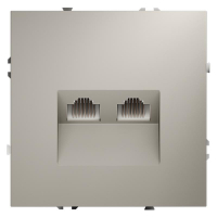 Розетка компьютерная 2-м СП S70 RJ45 + RJ45 кат.6 механизм кашемир Voltum VLS060203