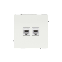 Розетка компьютерная 2-м KANT RJ45 кат.6A без шторки бел. магнолия DKC 7000674