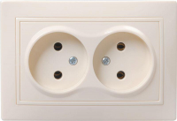 Розетка 2-м СП Кварта 10А IP20 без заземл. без защ. шторок крем. GENERICA ERK23-K33-10-DM