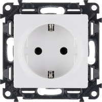 Розетка 1-м СП Valena Life 16А IP20 250В 2P+E винтов. клеммы механизм бел. Leg 753425