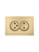 Розетка 2-мест. б/з СП ZIMA IP20 16А ПБТ безвинт. зажим зол. LEZARD 704-3600-128BQC