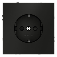 Розетка 1-м СП S70 16А с заземл. защ. шторки механизм черн. матов. Voltum VLS040208