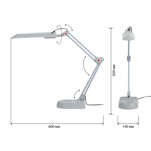 Светильник NL-202-G23-11W-GYнастол. сер. ЭРА C0041461