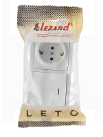 Блок ОП LETO (1-кл. выключатель с индикацией + 1-м розетка с заземл.) горизонт. бел. LEZARD 752-0200-170BIP Блок ОП LETO (1-кл. выключатель с индикацией + 1-м розетка с заземл.) горизонт. бел. LEZARD 752-0200-170BIP