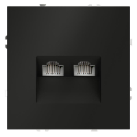 Розетка компьютерная 2-м СП S70 RJ45 + RJ45 кат.6 механизм черн. матов. Voltum VLS060208