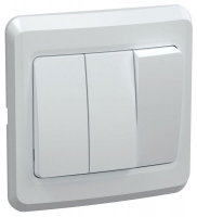 Выключатель 3-кл. 1п СП Вега 10А IP20 ВС10-3-0-ВБ бел. GENERICA EVV30-K01-10-DM