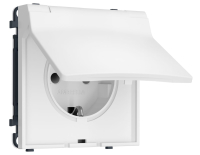 Комплект механизма электрической розетки SIGMA Белый матовый 50Hz 2P+E с/з с/ш и крышкой IP44 16A-250V QUANT PRO Ambrella Volt MS128010 (SP1280, PR141)