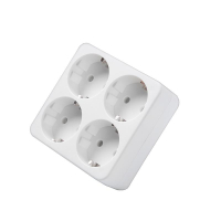 Разветвитель 4-м с заземл. 16А 3500Вт 250В квадрат бел. DОМТОК 2661