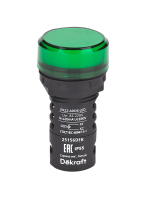 Лампа коммутационная ADDS ЛК-22 d22 220В AC IP55 LED зел. DEKraft 25156DEK