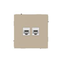 Розетка компьютерная 2-м KANT RJ45 кат.5E без шторки ванильн. марципан DKC 7015664