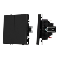 Механизм звонкового выключателя двухклавишный Arlight SWT-NOBE-MKR2-SFPL-BK (230V, 10A) (Черный оникс) 061738