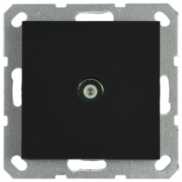 Розетка TV Jasmart проходная с накладкой черный матовый (soft touch) G6002PB