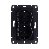 Розетка штепсельная SCHUKO двойная 16A/250 В, черный Kollinger REA-032BK для Aspekt, Eleganz, Reflex