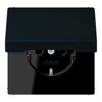Розетка 2K+З с крышкой Jung LC1520BFKL248