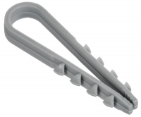 Дюбель-хомут 5х10мм для круглого кабеля нейлон сер. (уп.100шт) GENERICA UDH13-05-10-100-K03-G