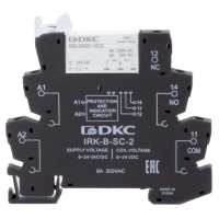 Реле интерфейсное 1CO ком. ток 6А AgSnO2 напряжение 24В AC/DC винт. клеммы DKC IRK-24UC-1CO