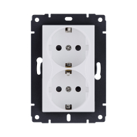 Розетка штепсельная SCHUKO двойная 16A/250 В, белый матовый Kollinger REA-032WM для Aspekt, Eleganz, Reflex