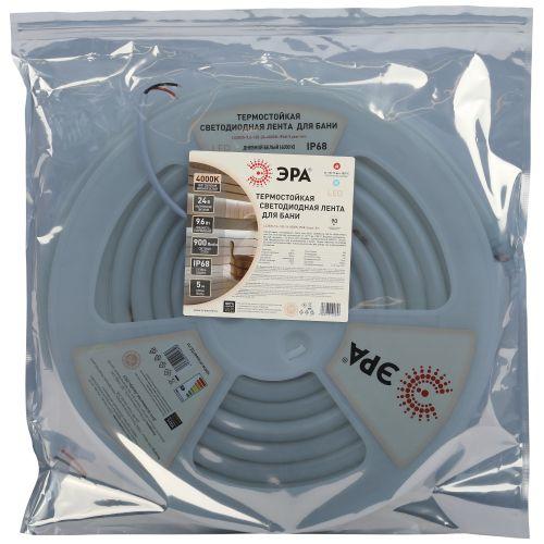 Лента светодиодная LS2835-9.6-120-24-4000K-IP68-5м 24В термостойкая для бани нейтр. бел. (в комплекте: 2 заглушки; 10 крепежей)(уп.5м) Эра Б0062326