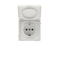 Розетка силовая KANT IP44 2P+E защ. шторки с крышкой бел. песок DKC 7010013