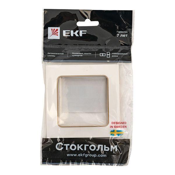 Рамка 1-м Стокгольм бел. с линией цвета шампань PROxima EKF EYM-G-302-10 Рамка 1-м Стокгольм бел. с линией цвета шампань PROxima EKF EYM-G-302-10