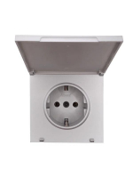 Розетка 1-мест. с/з с крышкой ПБТ СП ZIMA IP20 16А безвинт. зажим сер. матов. LEZARD 704-7488-123BQC