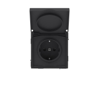 Розетка силовая KANT IP44 2P+E защ. шторки с крышкой черн. уголь DKC 7012013