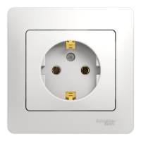 Розетка с/з (в сборе с рамкой) Systeme Electric Glossa Бел GSL000142