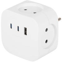 Разветвитель 4-м SP-4-3USBAC-W + 3 USB A+C со шторками 10А бел. Эра Б0069083