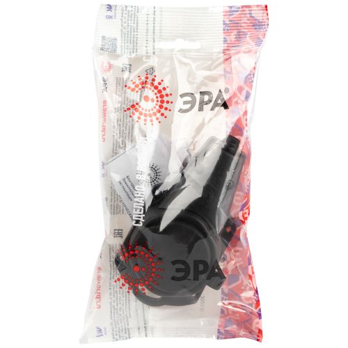 Колодка 1-м с заземл. 16A IP44 KX-1e-B-IP44 каучук. черн. Эра Б0068402