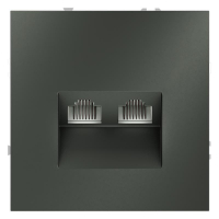 Розетка компьютерная 2-м СП S70 RJ45 + RJ45 кат.6 механизм титан Voltum VLS060206