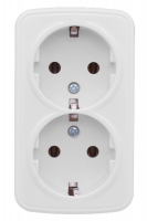 Розетка 2-м ОП Минск 16А IP20 с заземл. бел. Basic EKF EGR16-128-10