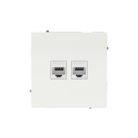 Розетка компьютерная 2-м KANT RJ45 кат.5E без шторки бел. магнолия DKC 7000664