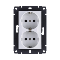 Розетка штепсельная SCHUKO двойная 16A/250 В, белый Kollinger REA-032WH для Aspekt, Eleganz, Reflex