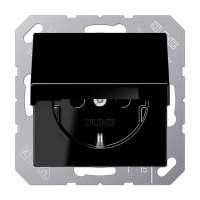 Розетка Schuko с крышкой Jung A1520BFKLSW