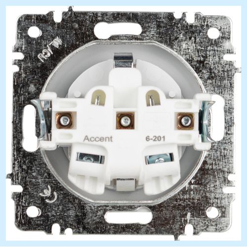 Розетка 1-м СП Accent 6-201-01 16А IP20 250В 2Р AL/CU бел. Intro Б0063653