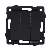 Выключатель 3-клавишный 10А/250В, черный матовый Kollinger REA-S-012BM для Aspekt, Eleganz, Reflex