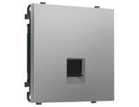 Комплект механизма телефонной розетки SIGMA Сталь матовый RJ-11 Ambrella Volt MS512030 (SP5120, PR190)